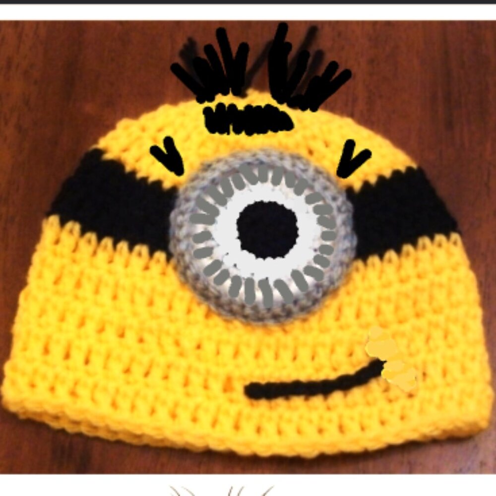 Brand New Handmade Crocheted Minions Hat